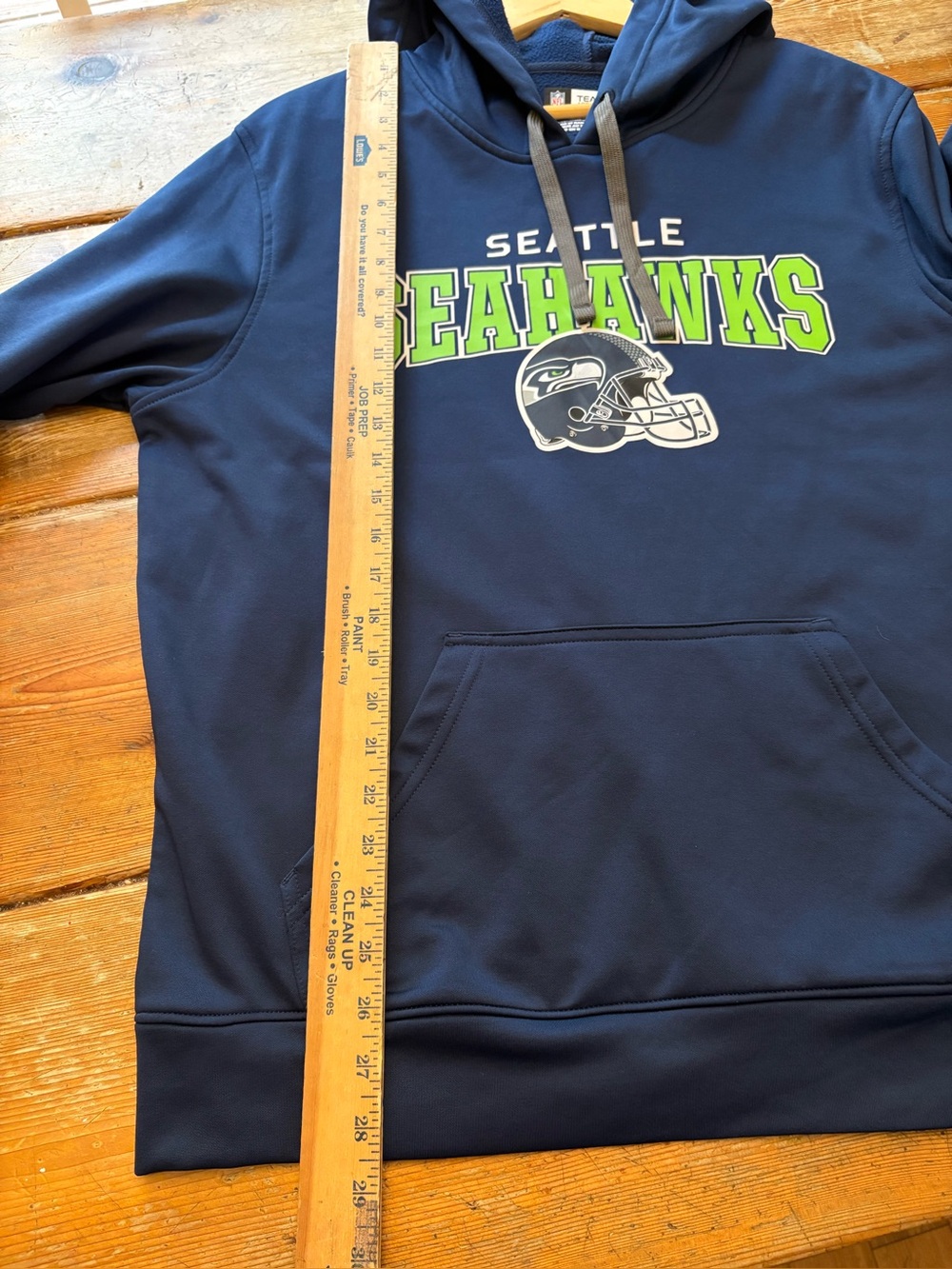 Seattle Seahawks NFL Hoodie Navy Blue Pullover Sweatshirt Men’s Large - Picture 6 of 7